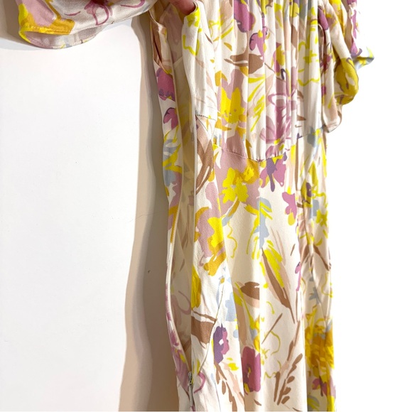 Ted Baker London Camily Floral Satin Cowl Neck Cold Shoulder Mini Dress Ivory 4 - Picture 16 of 16